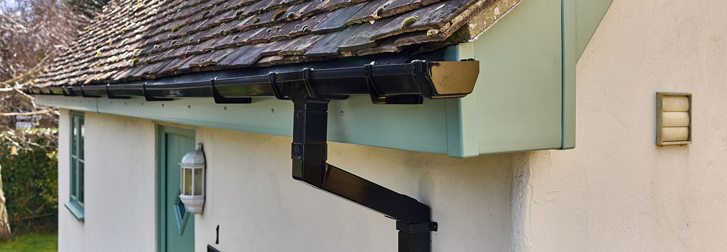 Black Ogee uPVC guttering banner