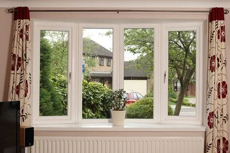 Internal view of white uPVC bay window