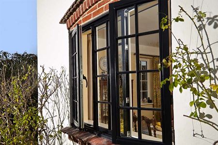 Black wooden casement window
