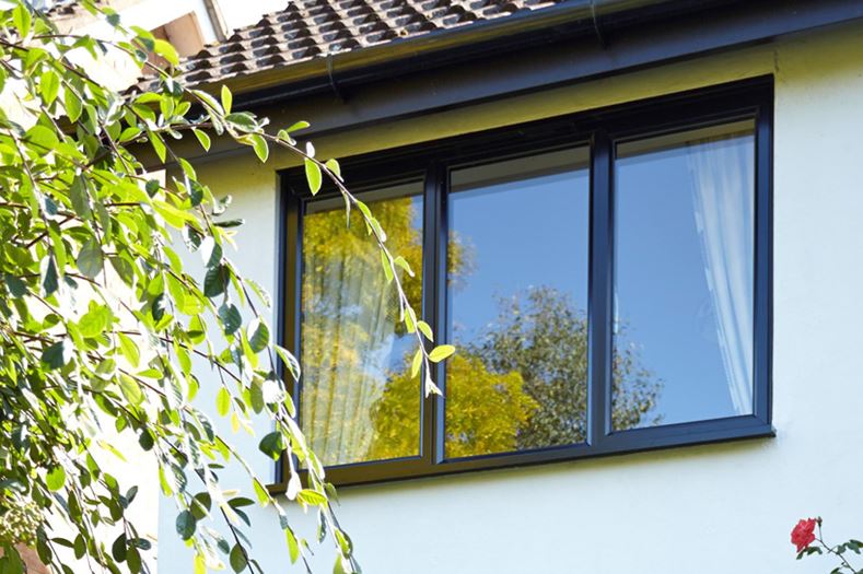 After installation of black aluminium windows from Anglian Home Improvements