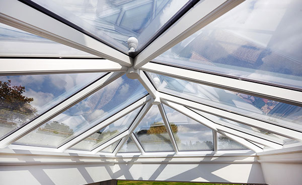 Timber orangery roof in White uPVC from Anglian Home Improvements