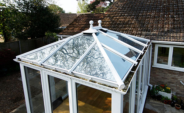 Conservatory roof in white uPVC from Anglian Home Improvements