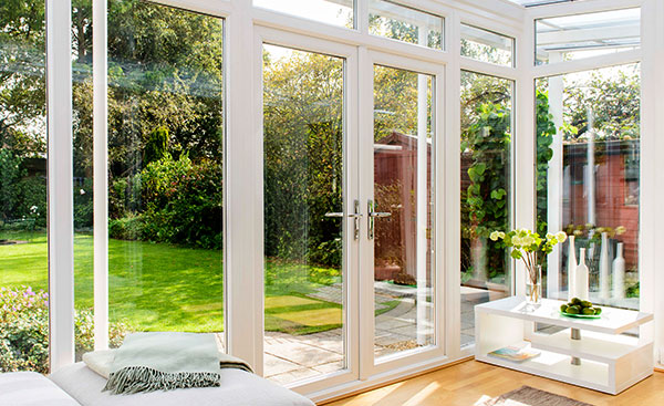 Interior view of garden room conservatory in White uPVC from Anglian Home Improvements