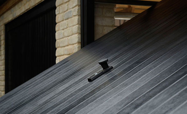 GRP one piece garage door in Jet Black